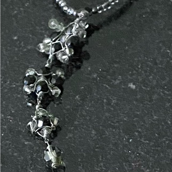 Vintage Style Sterling Silver Beaded Drop Necklace - Picture 4 of 6